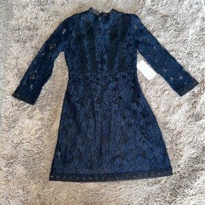 Zara Navy Blue Lace Mini Dress